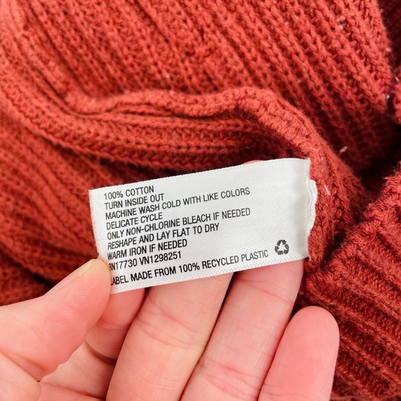 oversized boho terracotta cozy chunky knit open cardigan size XS - Picture 7 of 7